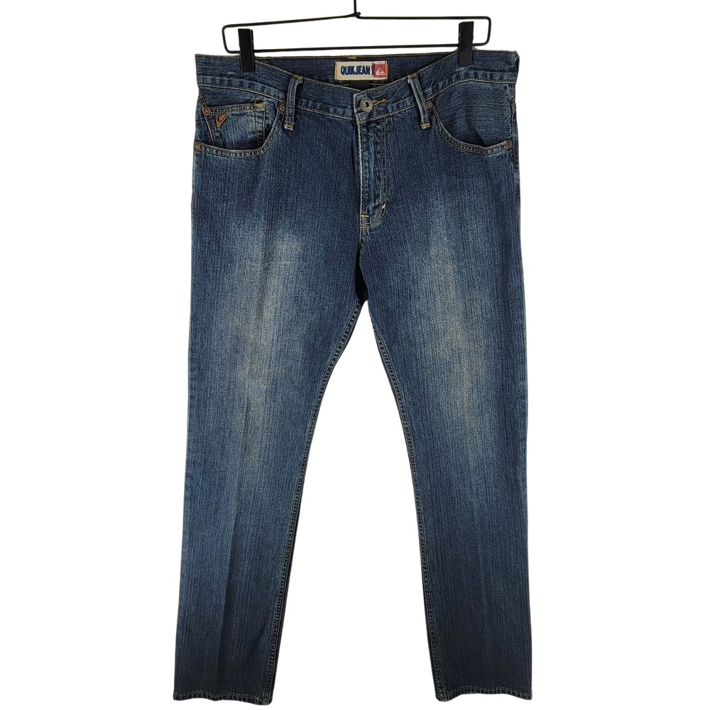 Vintage Quikjean‎ Straight Leg Jeans Men's 34x34 Y2K Blue Cotton Denim Classic